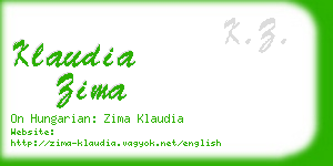 klaudia zima business card